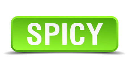 Spicy green 3d realistic square isolated button