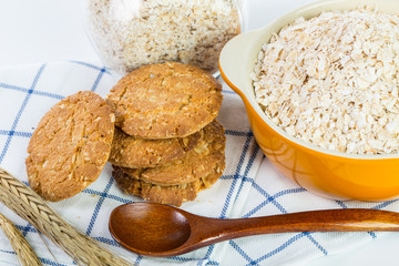  Oat flakes pile
