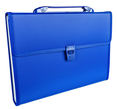 Blue Briefcase Isolated On White Background