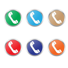 phone icon vector color set