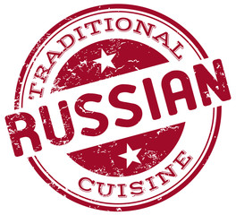 traditional russian cuisine stamp