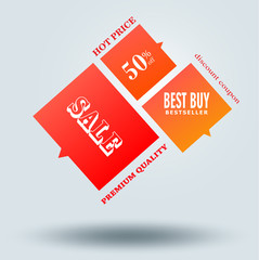 Sale labels, Vector.