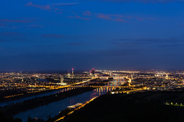 Wien, Panorama in der Nacht
