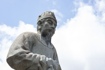 Stone statue in Che Kung Temple , Hong Kong