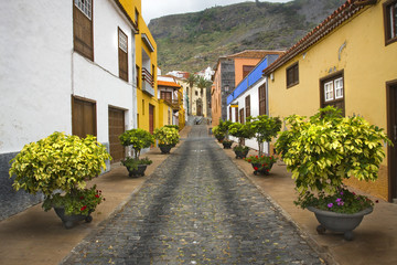 Narrow alley in the Canarian village Tenerife