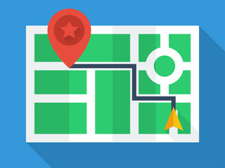 GPS Map flat design