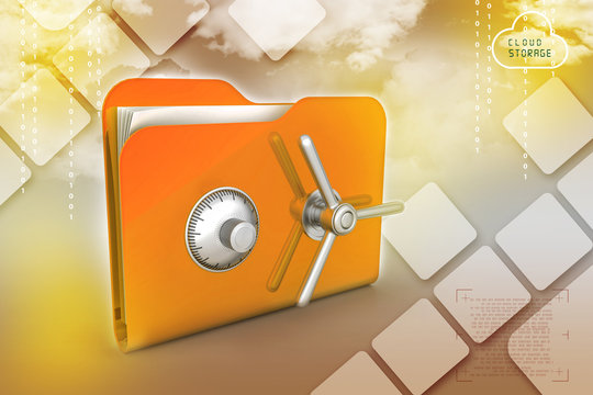 folder with safe lock
