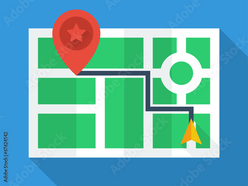 "GPS Map flat design" Stock image and royalty-free vector files on