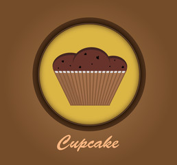 Chocolate cupcake icon