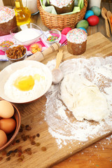 Easter cake preparing in kitchen