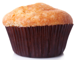 Tasty muffin isolated on white