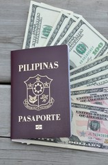 Philippine passport with dollars