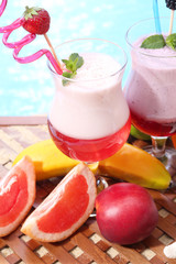 Delicious milkshakes, close-up