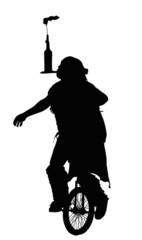 Man Doing Balancing Trick on Unicycle Silhouette © Snap2Art