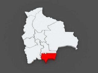 Map of Tarija. Bolivia.