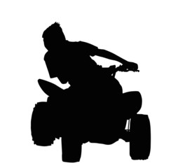 Naklejka premium Boy Racing on Quad Bike Silhouette