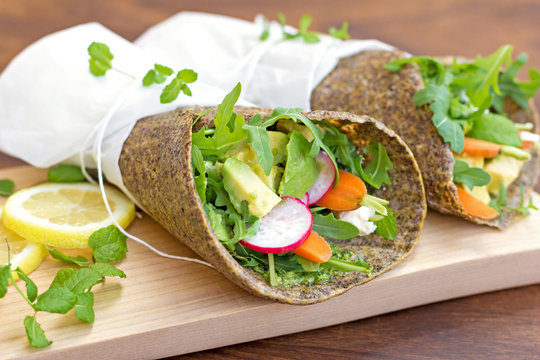 Healthy, grain free, vegetable wraps