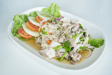 Needle Mushroom and Seafood Dressed