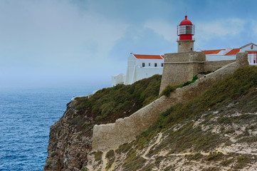 Fototapeta na wymiar Lighthouse of Cap San Vicente, Sagres, Portugal