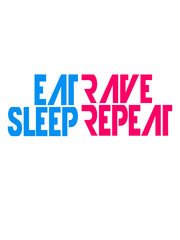 Party Logo Eat Sleep Rave Repeat Design