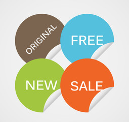 Sticker collection flat style