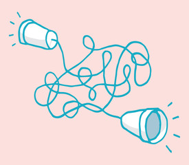 Complex communication between two cups