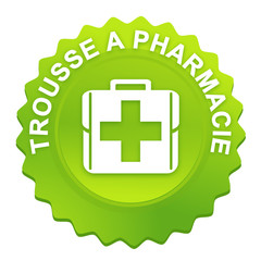 trousse à pharmacie sur bouton web denté vert