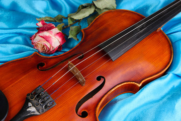 Obraz premium Classical violin on fabric background