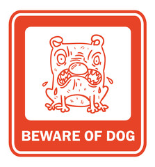 Beware of dog poster vector