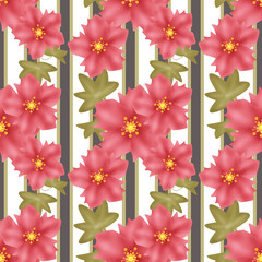 Flowers floral seamless pattern texture on striped