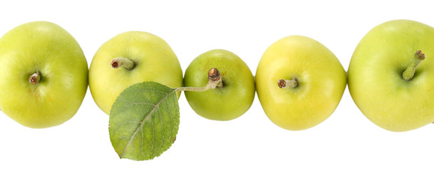 Green apples isolated on white