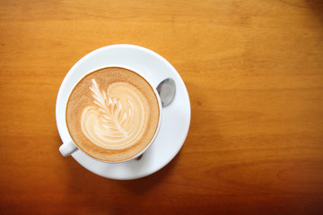 coffee on wood background