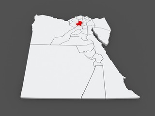 Map of Minya. Egypt.