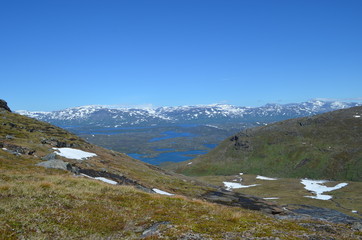 Fototapeta na wymiar Swedish mountains and lakes