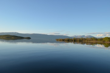 Fototapeta na wymiar View on Torneträsk lake in Abisko, Sweden