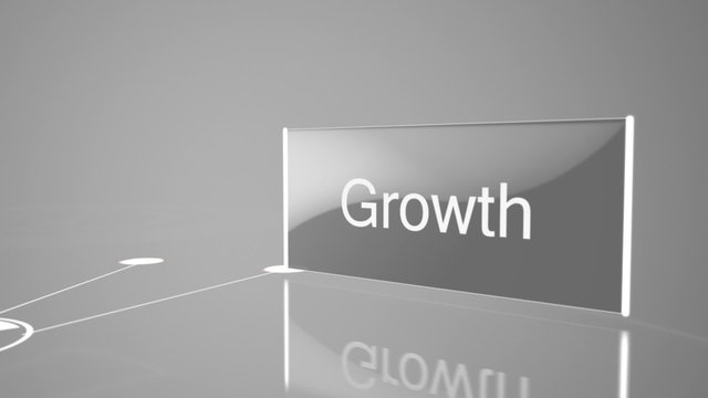 Business buzz words displayed on screens
