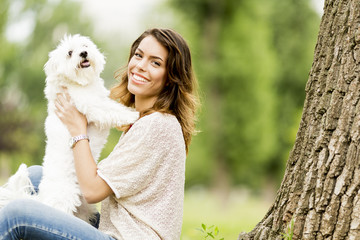 Young woman with a dog
