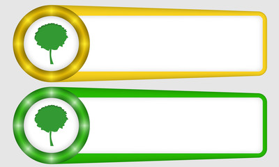 yellow and green frames for any text with tree symbol