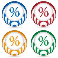 Obraz premium set of four icon with percent symbol