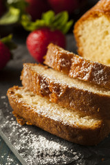 Homemade Pound Cake with Strawberries