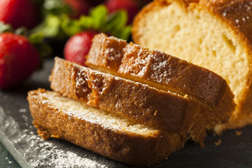 Homemade Pound Cake with Strawberries
