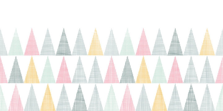 Abstract textile colorful textured triangles horizontal seamless