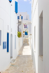 the town with white houses in Tinos Island,Greece