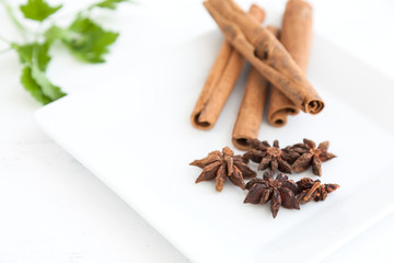 Cinnamon sticks with star anise