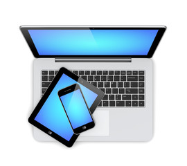 Laptop, tablet pc and smartphone