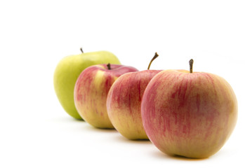 Red apple with leaf