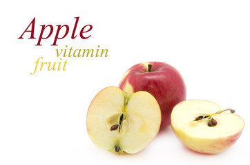 Red apple with leaf