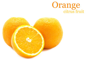 Two Slices of Orange Isolated on White Background