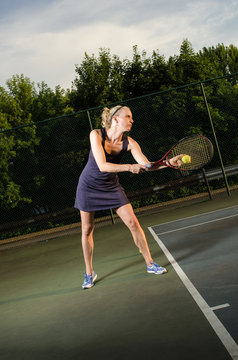 Female tennis serve