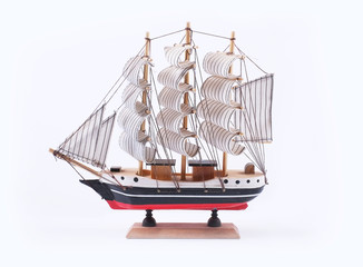 A sailboat vintage model isolated on white background